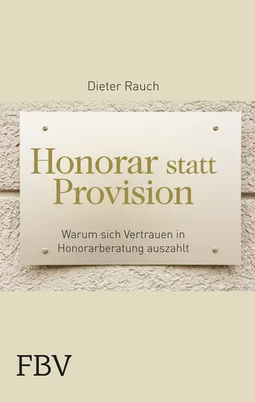 Buchcover: Honorar statt Provision