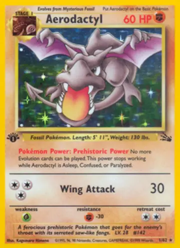 PSA 10 Pokémon Aerodactyl #1 — Fossil 1st Edition (1999)