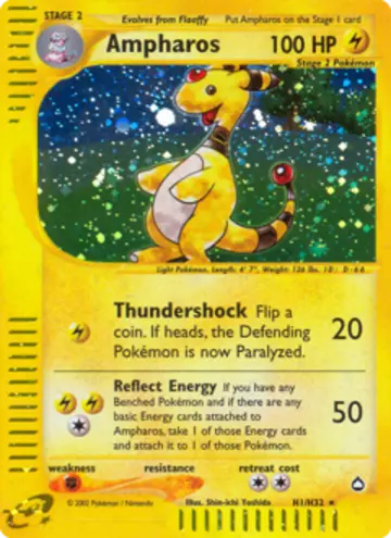 PSA 10 Pokémon Ampharos #H1 — Aquapolis (2003)