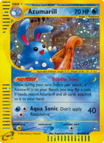 PSA 10 Pokémon Azumarill #H4 — Aquapolis (2003)