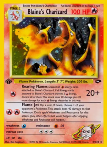 PSA 10 Pokémon Blaine's Charizard #2 — Gym Challenge 1st Edition (2000)