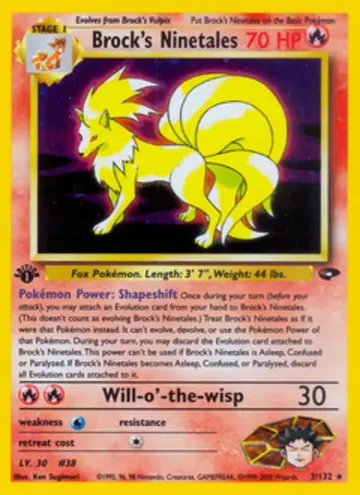 PSA 10 Pokémon Brock's Ninetales #3 — Gym Challenge 1st Edition (2000)