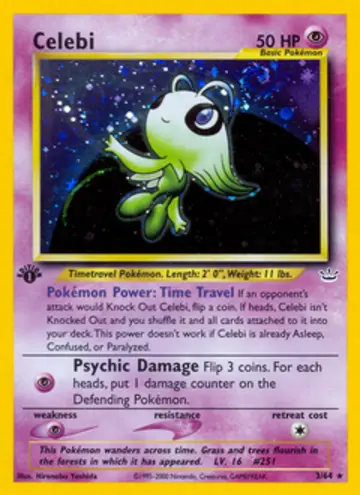 PSA 10 Pokémon Celebi #3 — Neo Revelation 1st Edition (2001)