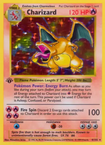PSA 10 Pokémon Charizard #4 — Base Set Shadowless (1999)