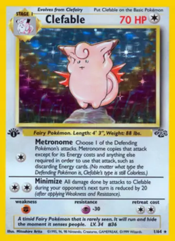 PSA 10 Pokémon Clefable #1 — Jungle Unlimited (1999)