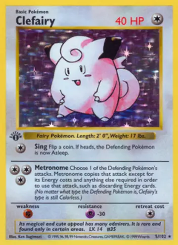 PSA 10 Pokémon Clefairy #5 — Base Set Unlimited (1999)