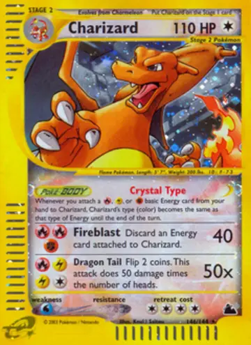 PSA 10 Pokémon Kristall Glurak #146 — Skyridge (2003)