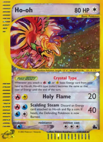 PSA 10 Pokémon Crystal Ho-oh #149 — Skyridge (2003)