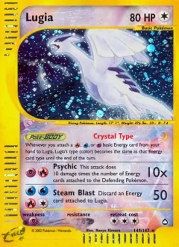 PSA 10 Pokémon Crystal Lugia #149 — Aquapolis (2003)