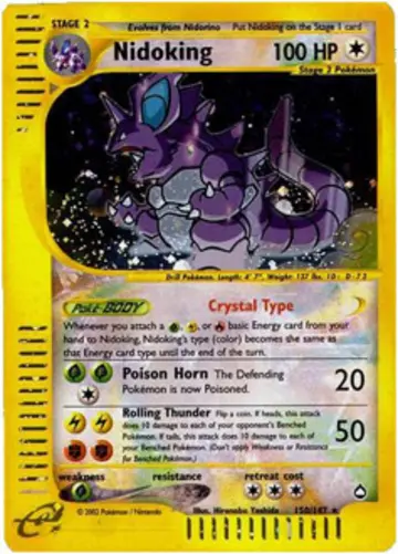 PSA 10 Pokémon Crystal Nidoking #150 — Aquapolis (2003)