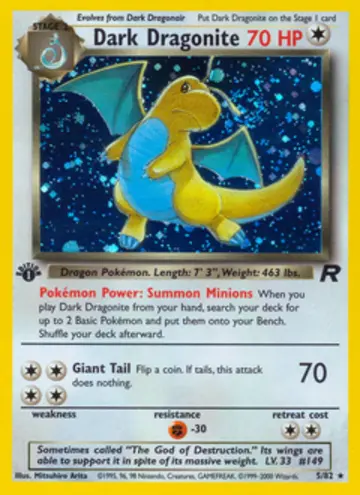 PSA 10 Pokémon Dark Dragonite #5 — Team Rocket 1st Edition (2000)