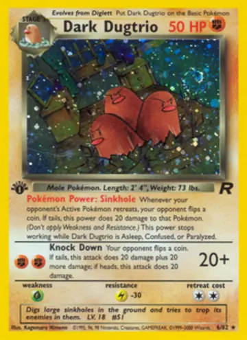 PSA 10 Pokémon Dark Dugtrio #6 — Team Rocket 1st Edition (2000)