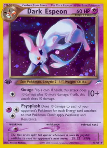 PSA 10 Pokémon Dark Espeon #4 — Neo Destiny 1st Edition (2002)