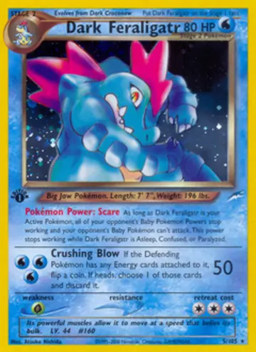 PSA 10 Pokémon Dark Feraligatr #5 — Neo Destiny 1st Edition (2002)