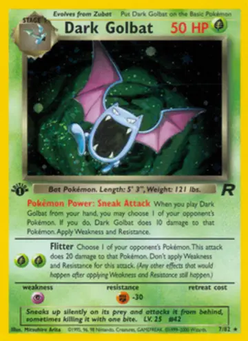PSA 10 Pokémon Dark Golbat #7 — Team Rocket 1st Edition (2000)