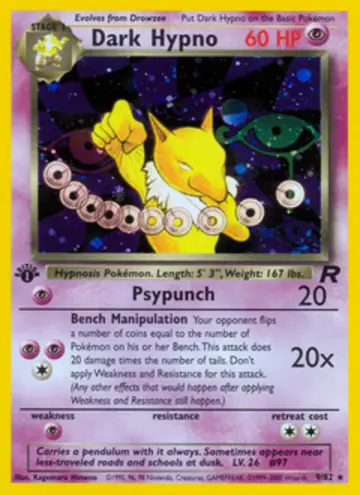 PSA 10 Pokémon Dark Hypno #9 — Team Rocket 1st Edition (2000)