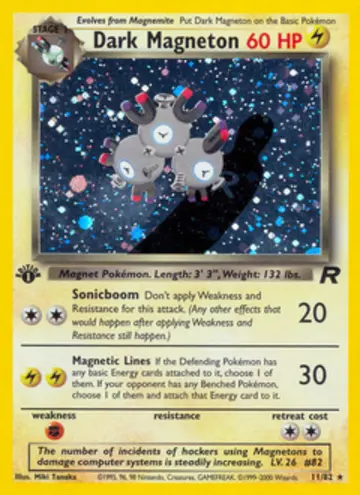 PSA 10 Pokémon Dark Magneton #11 — Team Rocket 1st Edition (2000)