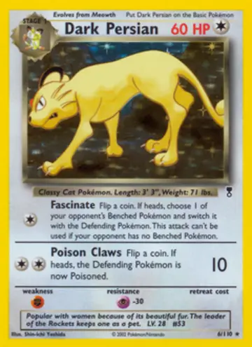 PSA 10 Pokémon Dark Snobilikat #6 — Legendary Collection (2002)