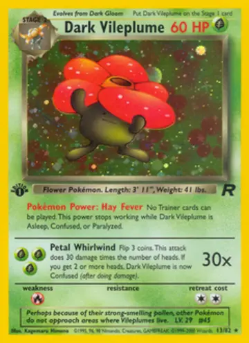PSA 10 Pokémon Dark Vileplume #13 — Team Rocket Unlimited (2000)