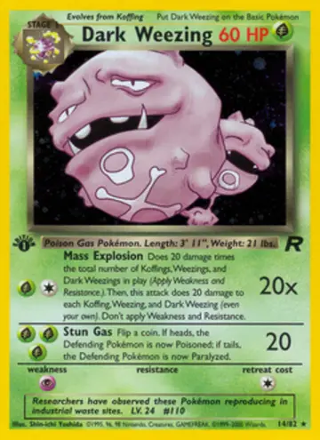 PSA 10 Pokémon Dark Weezing #14 — Team Rocket Unlimited (2000)