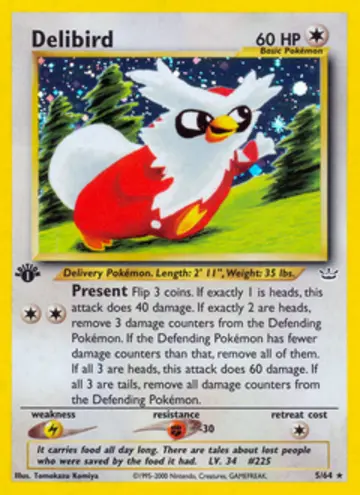 PSA 10 Pokémon Delibird #5 — Neo Revelation 1st Edition (2001)