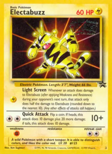 PSA 10 Pokémon Elektek #2 — Wizards Black Star Promos (1999)