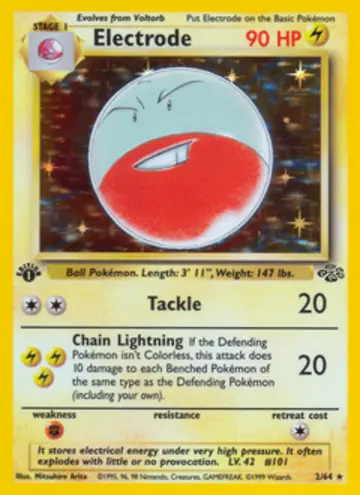 PSA 10 Pokémon Electrode #2 — Jungle Unlimited (1999)