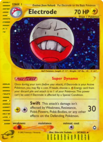 PSA 10 Pokémon Electrode #H7 — Aquapolis (2003)