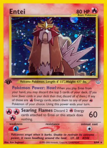 PSA 10 Pokémon Entei #6 — Neo Revelation 1st Edition (2001)