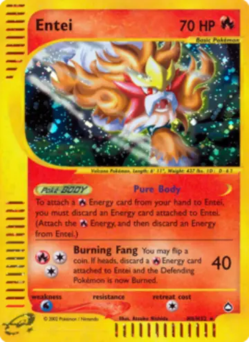 PSA 10 Pokémon Entei #H8 — Aquapolis (2003)