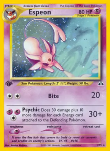 PSA 10 Pokémon Espeon #1 — Neo Discovery Unlimited (2001)