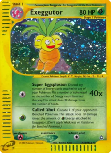 PSA 10 Pokémon Exeggutor #H10 — Aquapolis (2003)
