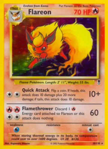 PSA 10 Pokémon Flamara #10 — Legendary Collection (2002)
