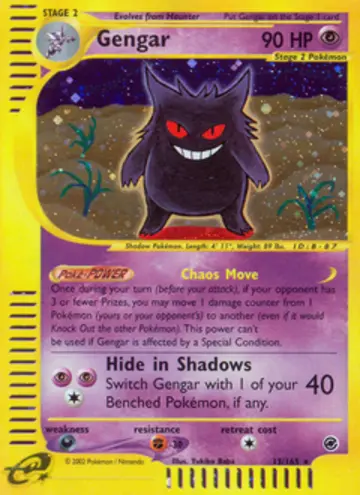 PSA 10 Pokémon Gengar #13 — Expedition (2002)