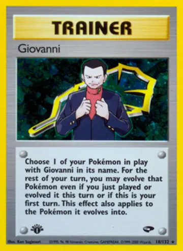 PSA 10 Pokémon Giovanni #18 — Gym Challenge 1st Edition (2000)