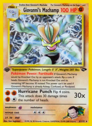 PSA 10 Pokémon Giovanni's Machamp #6 — Gym Challenge 1st Edition (2000)