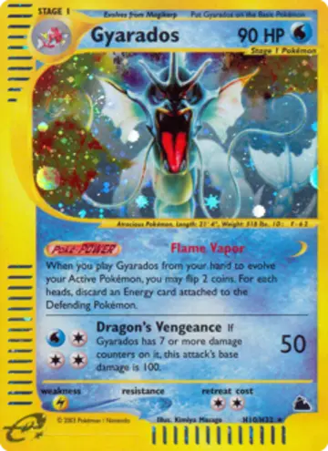 PSA 10 Pokémon Garados #H10 — Skyridge (2003)