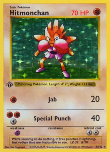 PSA 10 Pokémon Hitmonchan #7 — Base Set 1st Edition (1999)