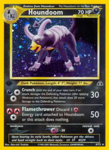 PSA 10 Pokémon Houndoom #4 — Neo Discovery 1st Edition (2001)