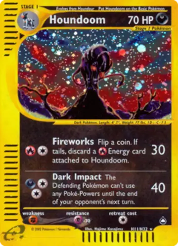 PSA 10 Pokémon Houndoom #H11 — Aquapolis (2003)