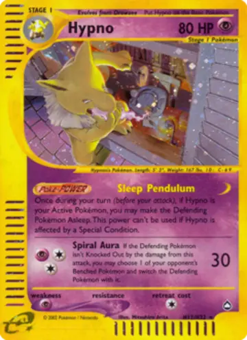 PSA 10 Pokémon Hypno #H12 — Aquapolis (2003)
