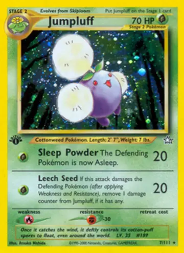 PSA 10 Pokémon Jumpluff #7 — Neo Genesis Unlimited (2000)