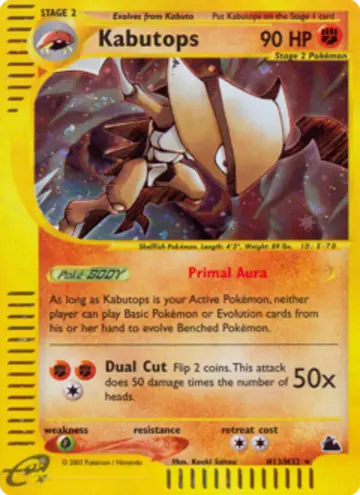 PSA 10 Pokémon Kabutops #H13 — Skyridge (2003)