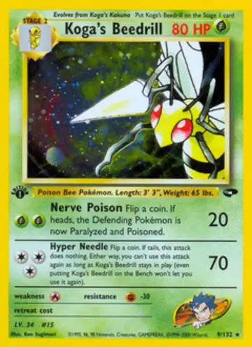 PSA 10 Pokémon Koga's Beedrill #9 — Gym Challenge 1st Edition (2000)