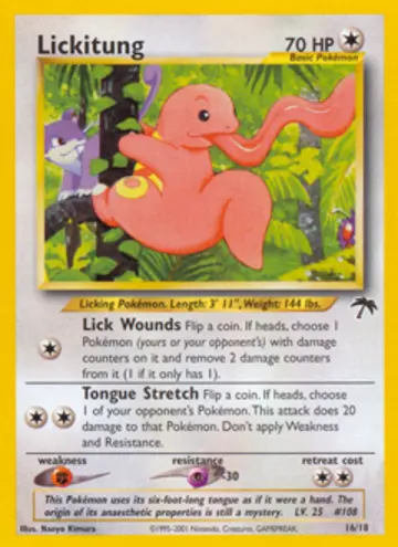 PSA 10 Pokémon Lickitung #16 — Southern Islands (2001)