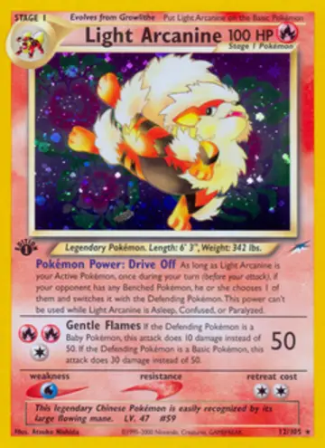 PSA 10 Pokémon Light Arcanine #12 — Neo Destiny 1st Edition (2002)