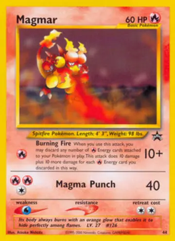 PSA 10 Pokémon Magmar #44 — Wizards Black Star Promos (2002)