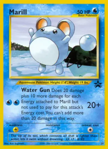 PSA 10 Pokémon Marill #29 — Wizards Black Star Promos (2001)