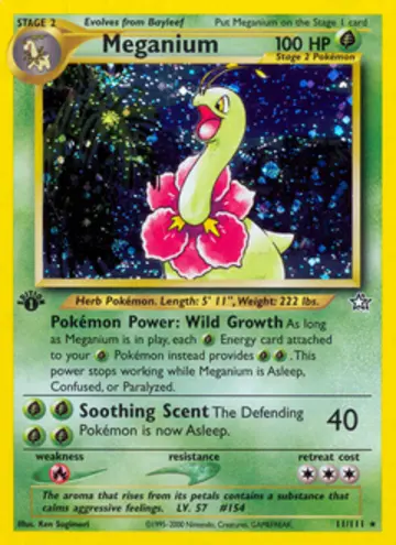 PSA 10 Pokémon Meganium #11 — Neo Genesis 1st Edition (2000)