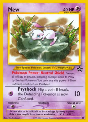 PSA 10 Pokémon Mew #47 — Wizards Black Star Promos (2002)